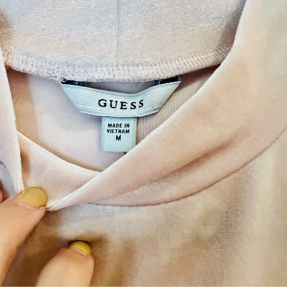 Guess | Soft Pink Velour Mock Neck Bodysuit - Picture 2 of 8